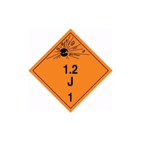 Accuform TDG PLACARD CLASS 1 273MM x 273MM TCP127VP25 TCP127VP25